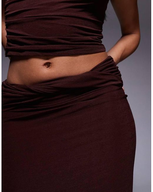 ASOS Purple Mix & Match Twisted Waist Fishtail Maxi Skirt