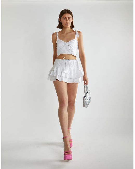 Glamorous White Low Rise Rara Mini Skirt