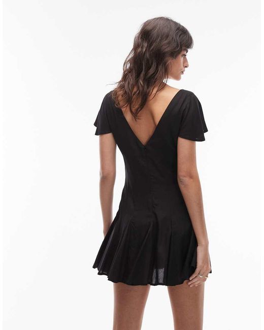 ASOS White Mini Tea Dress With Godet Hem