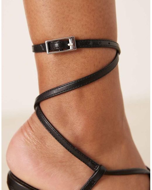 ASOS Natural Note Knotted Detail Caged High Heel Sandal