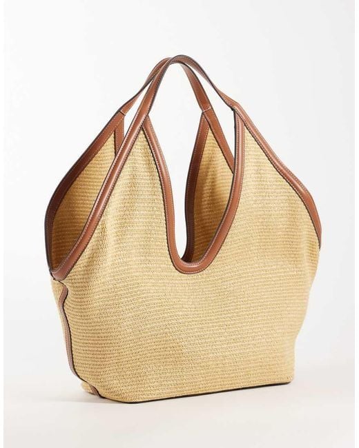 Mango Natural Woven Shoulder Bag