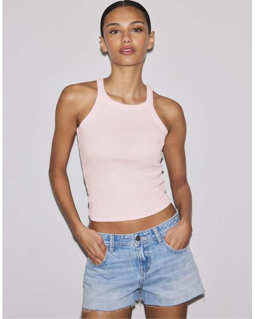 Stradivarius Blue Racerback T-shirt