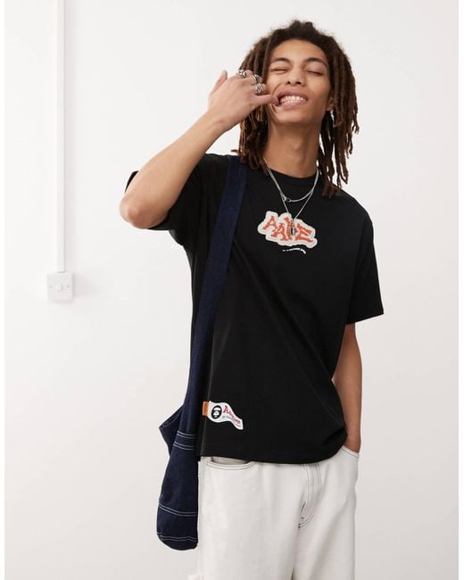 Aape By A Bathing Ape White Aape By A Bathing Ape Skater Print T-shirt for men