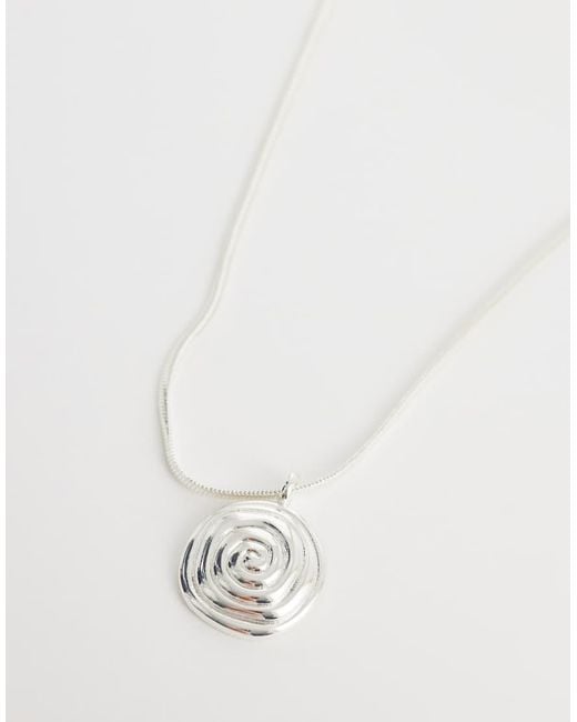 Orelia White Statement Spiral Necklace