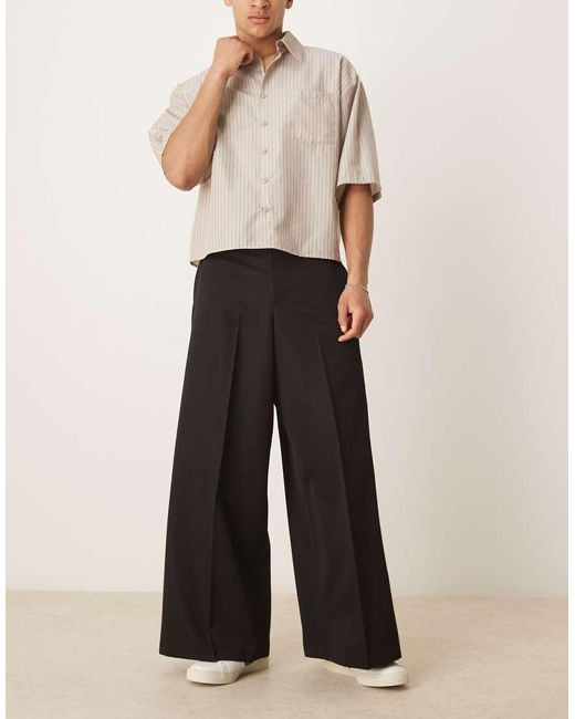 ASOS Nette Broek Met Extreem Wijde Pijpen En Vouw Aan De Voorkant in het White voor heren