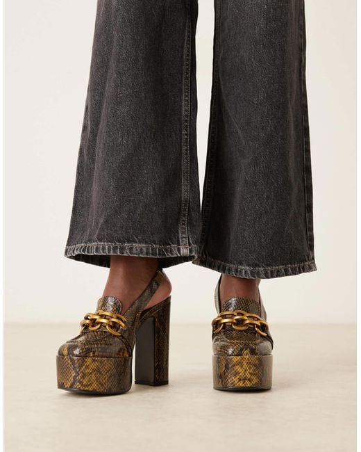 ASOS Black Polly Platform High Heel Loafers