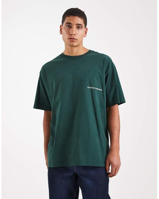 Cotton On Green Box Fit T-shirt With Graphic for men
