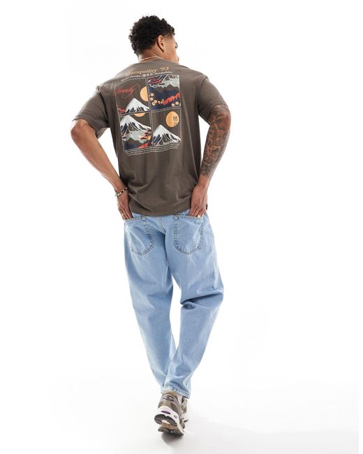 T-shirt oversize avec imprimé « tranquility » au dos - marron Only & Sons pour homme en coloris Gray