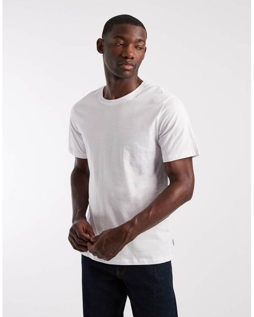 JJ Rebel White Regular Fit Basic T-shirt for men
