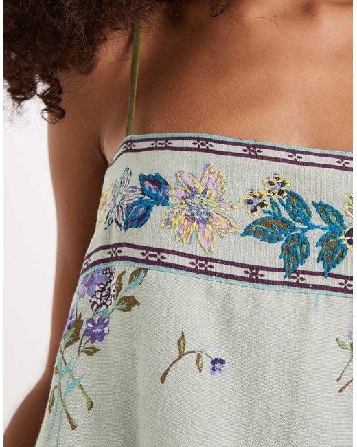 Free People Multicolor Bali Take You With Me Mini Slip Dress