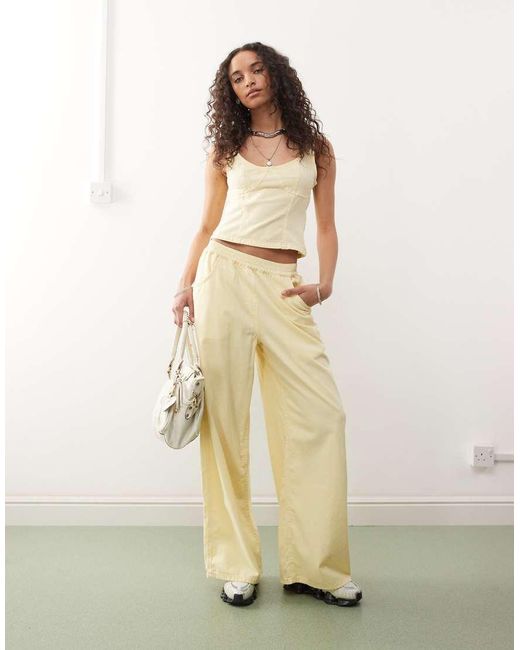 Collusion Natural Linen Look Xl baggy Trouser