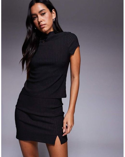 ASOS Blue Mix & Match Bengaline A-Line Mini Skirt