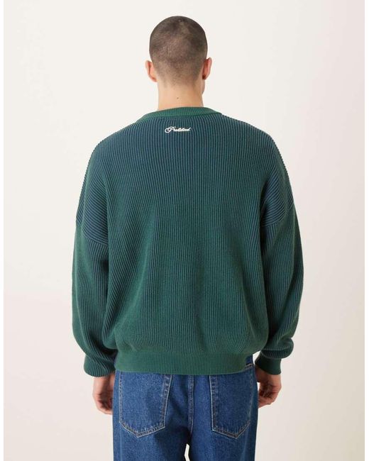 Prohibited Green Knitted Crewneck Jumper for men