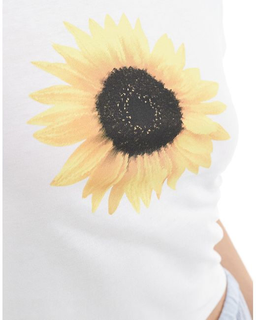 ASOS White Baby Tee With Sunflower Graphic