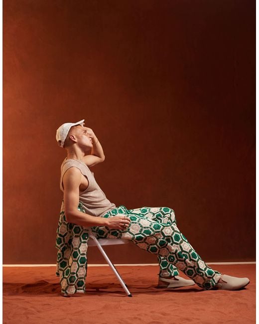 Pantalon décontracté d'ensemble au crochet et en dentelle ASOS pour homme en coloris Brown