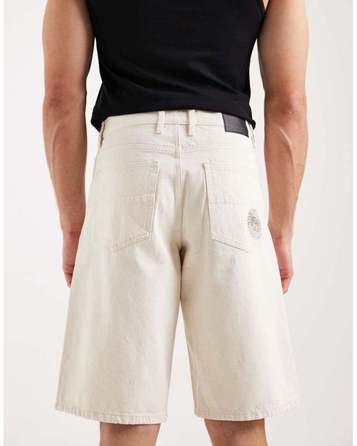 Redefined Rebel Natural Kingston baggy Fit Denim Shorts for men