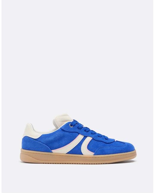 Stradivarius Blue Casual Leather Trainers