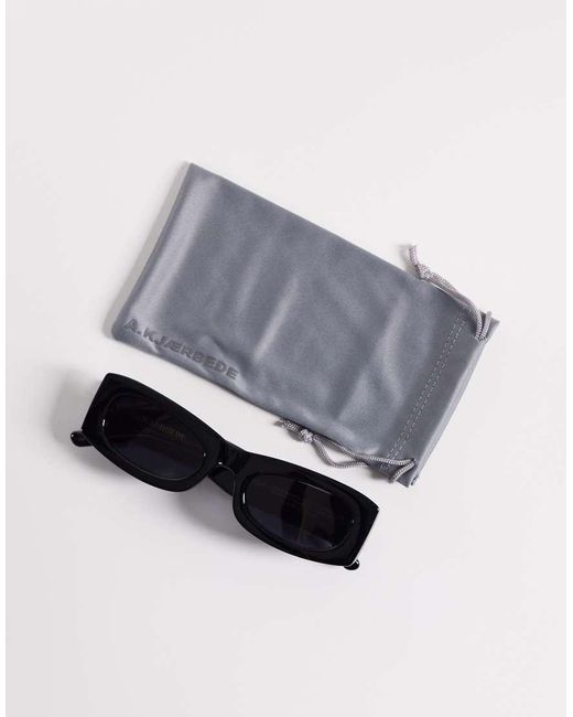 A.Kjærbede White Frida Rectangular Sunglasses