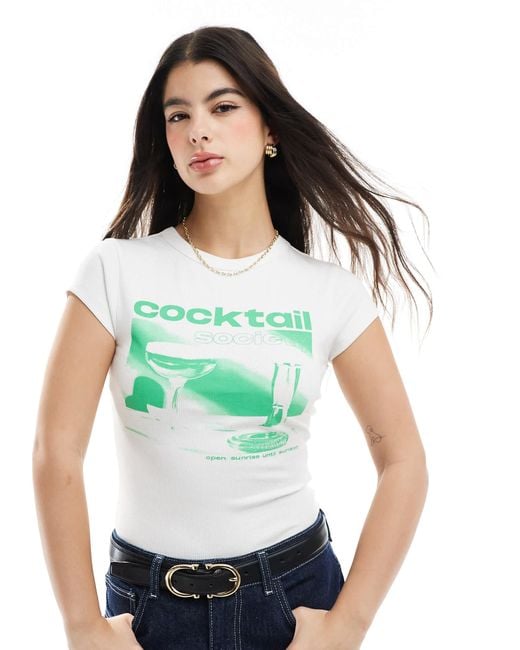 ASOS Green Baby Tee With Cocktail Graphic