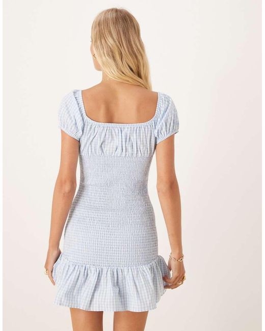 ASOS White Off Shoulder Mini Dress With Shirring Body