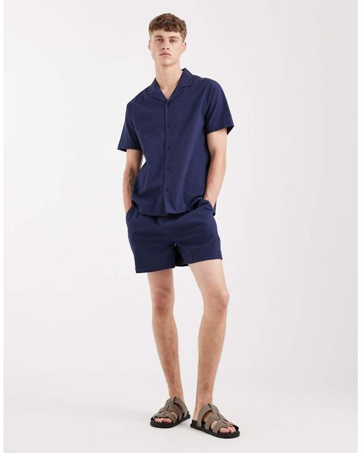 Aray Blue Seersucker Shorts