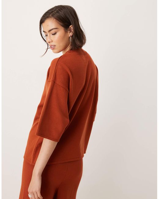 ASOS Orange Knitted Structured T Shirt