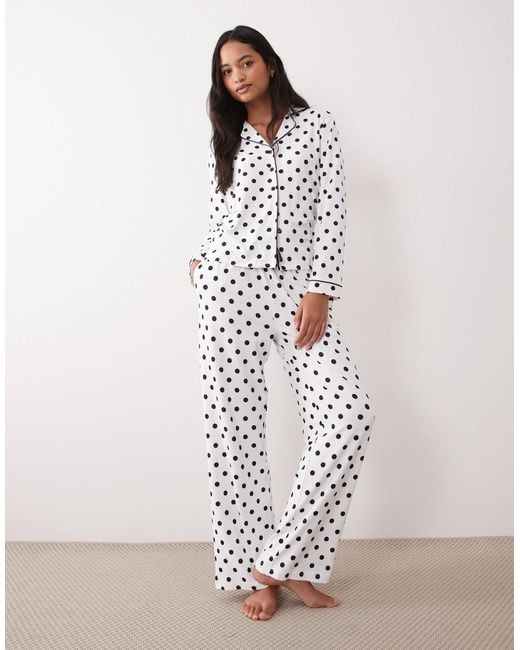 Threadbare White Button Down Super Soft Pyjama Set