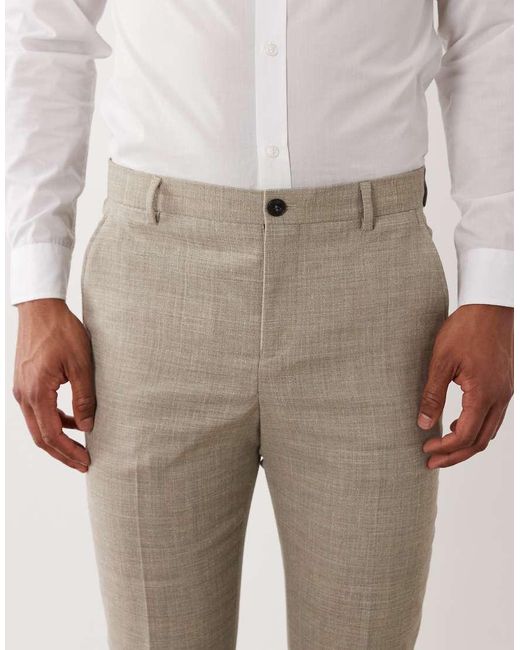 SELECTED Natural Linen-mix Slim Fit Pants for men