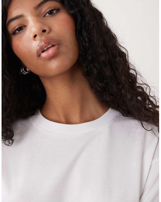 Monki White Oversized Boxy T-shirt