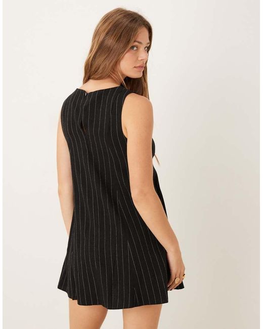 ASOS Black Shift Linen Look Mini Dress