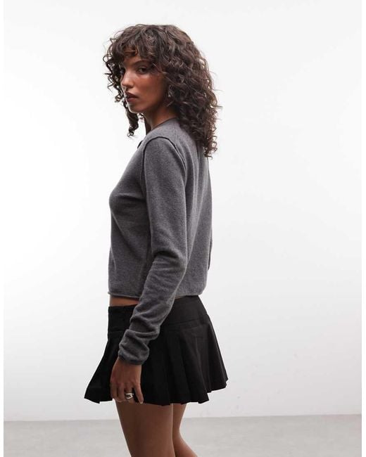 Weekday Gray Wool Blend Fitted Cardigan