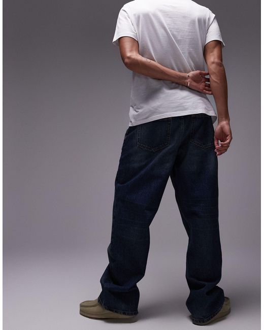 Topman – weit geschnittene jeans in Blue für Herren