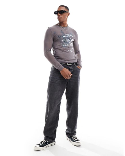 Camiseta ajustada ASOS de hombre de color Gray