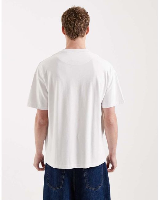 Brave Soul White Oversized 240gsm Acid Wash T-shirt for men