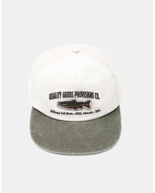 Pull&Bear Gray Embroidered Fish Trucker Cap for men