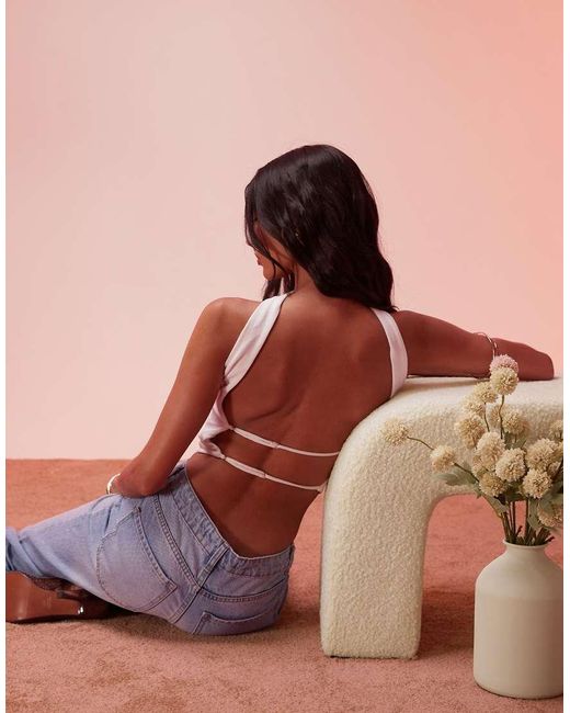 Oh Polly White Khai Choker-detail Bandeau Top
