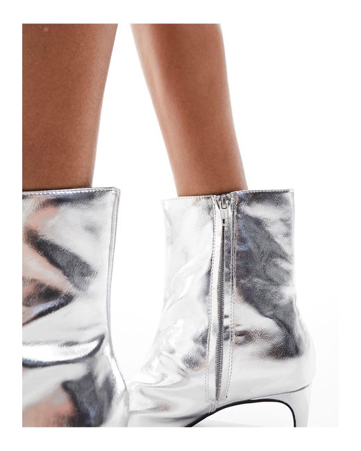 NA-KD White Low Ankle Boots