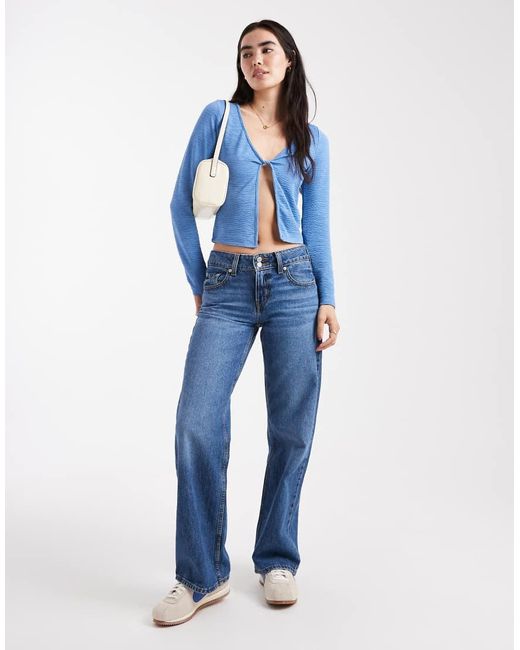 ONLY Top Met Lange Mouwen En Gedraaide Voorkant in het Blue