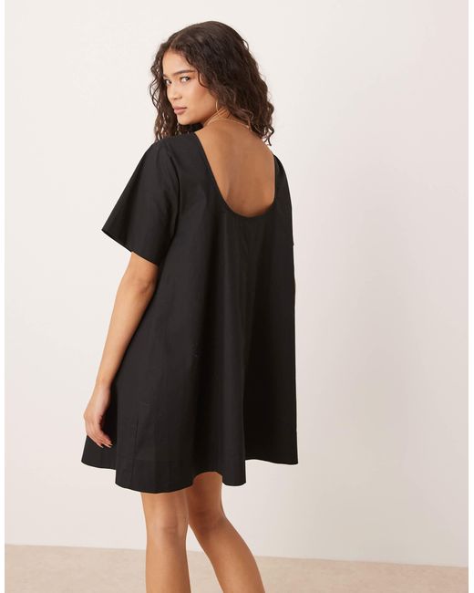 Robe t-shirt babydoll courte - noir ASOS en coloris Natural