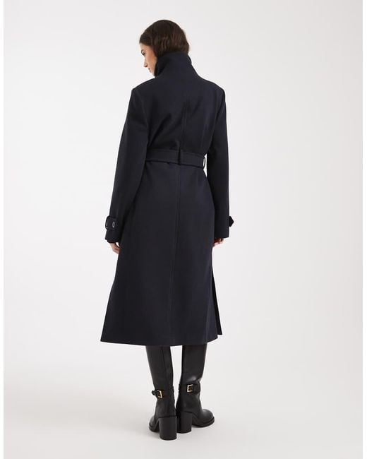 Miss Selfridge Black Formal Funnel Coat