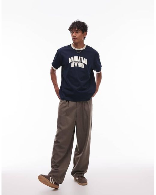 Tommy Hilfiger Blue Manhattan Ringer T-Shirt for men