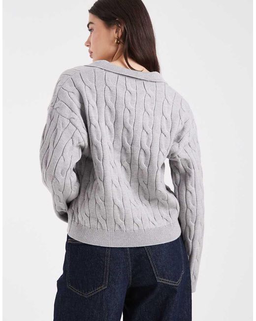 Cotton On Gray Luxe Collar Sweater