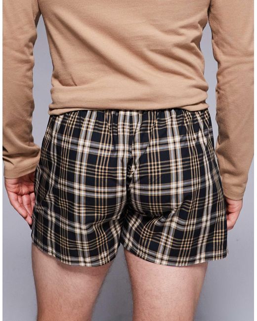 Boss Boss – bodywear – gewebte boxershorts im 2er-pack mit und ohne karomuster in Blue für Herren