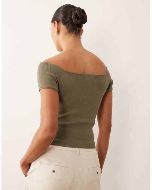 Mango Natural Teen Off Shoulder Top