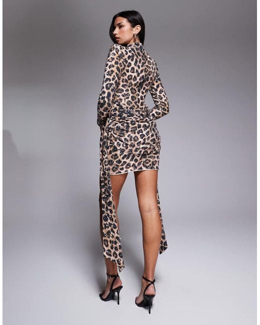 ASOS Multicolor Velvet Sequin Drape Side Mini Dress