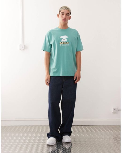 Aape By A Bathing Ape Green Aape By A Bathing Ape Boxy T-Shirt for men