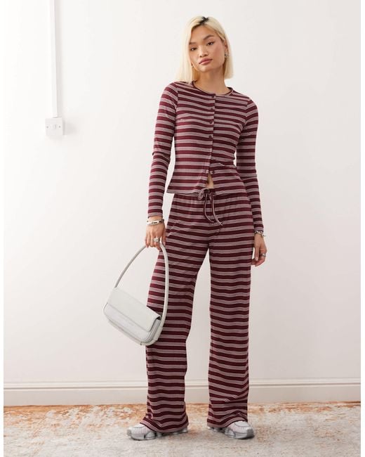 Collusion Red Fitted Rib Cardigan