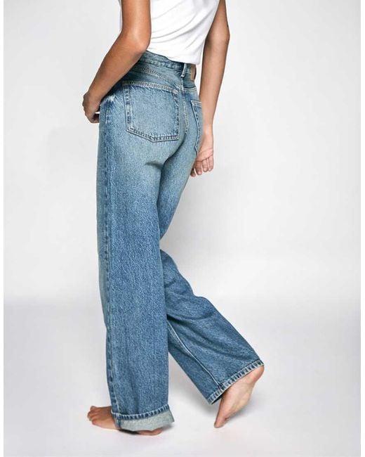 Pull&Bear Blue Tall Straight Wide-leg Jeans