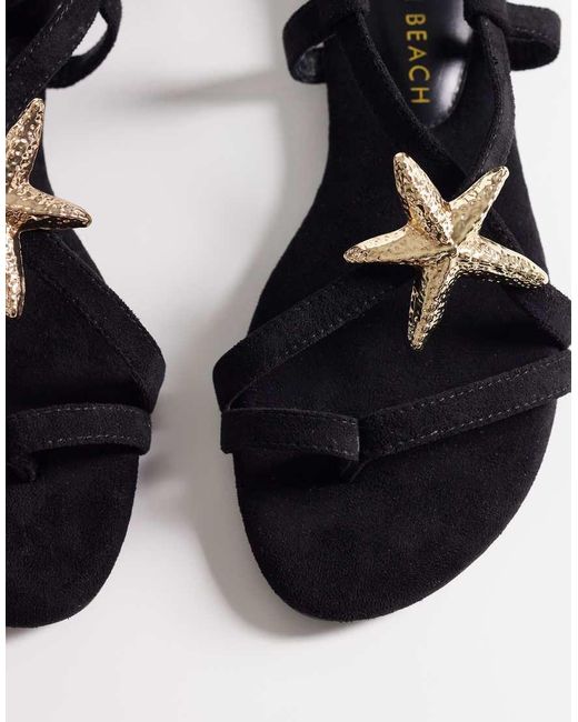 South Beach Blue Starfish Strappy Flat Sandals