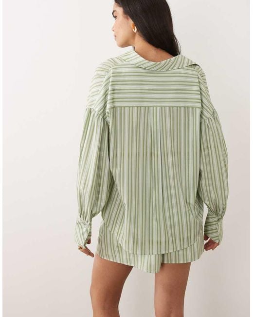 Aria Cove Natural Pocket Front Deep Cuff Oversized Shirt